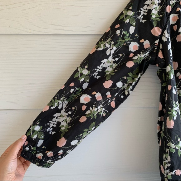 J Crew Liberty Art Fabrics Floral Peasant Blouse Top size Small S Neck Tie - Picture 5 of 13